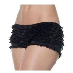 Plus Size Black Ruffle Boy Shorts
