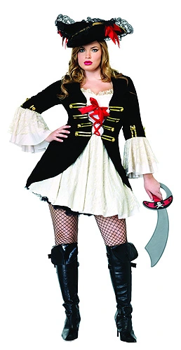 Plus Size Sexy Captain Swashbuckler Costume 1 Plus Size Sexy Captain Swashbuckler Costume